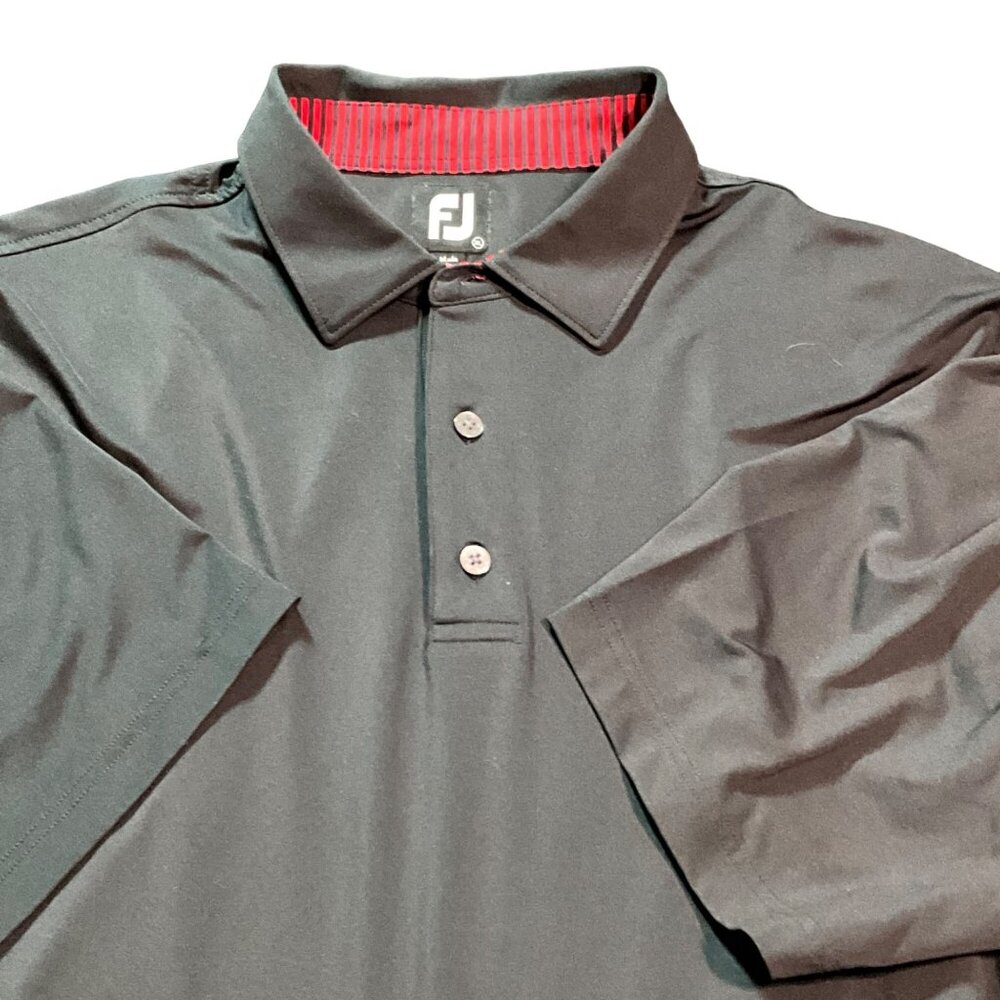 FootJoy‎ Men's XL Black Polo Golf Shirt Polyester/Spandex
